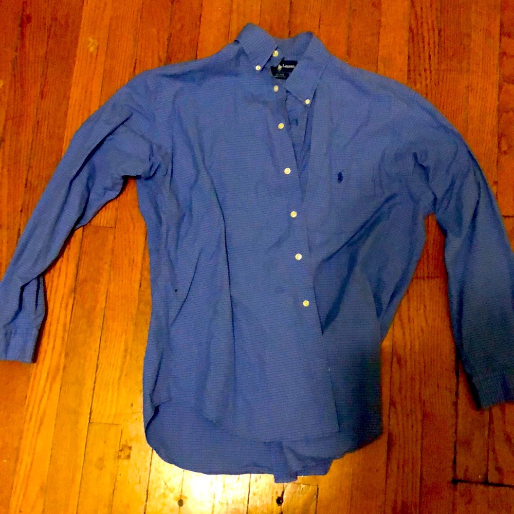 Polo Ralph Lauren Blue Button Collared Shirt Medium